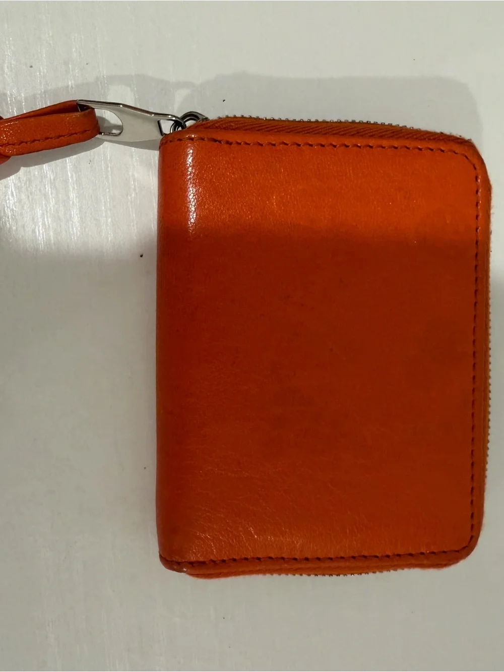 Proenza Schouler Bright Orange Leather Zip Card Wallet